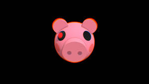 A Pink Pig Head With Red Eyes On A Black Background Wallpaper