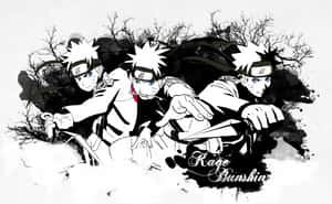 A Playful Naruto Naruto Uzumaki In Black And White Wallpaper