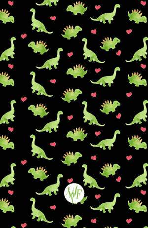 A Plush And Sweet Cute Dinosaur Pattern Wallpaper