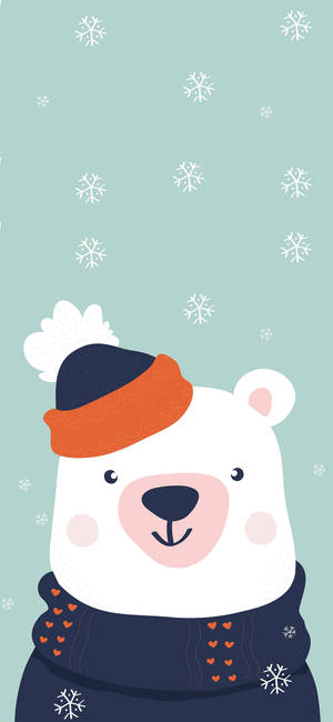 A Polar Bear In A Scarf Wallpaper