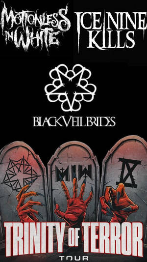 A Poster For The Ice Nine Kills And Blackvelvet Birds Trinity Of Terror Wallpaper