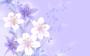 A Purple And White Floral Background With Flowers Wallpaper