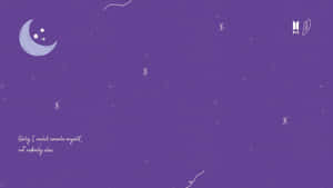 A Purple Background With A Moon And Stars Wallpaper