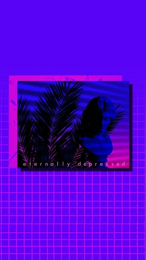 A Purple Background With A Palm Tree And A Palm Tree Wallpaper