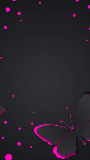 A Purple Butterfly Shining Brightly Against An Iphone Screen Wallpaper