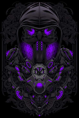 A Purple Skull With A Purple Glow Wallpaper