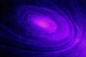 A Purple Spiral Galaxy With Stars In The Background Wallpaper