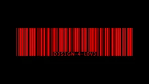 A Red And Black Barcode With A Unique Pattern. Wallpaper