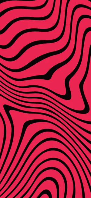 A Red And Black Zebra Pattern With Wavy Lines Wallpaper