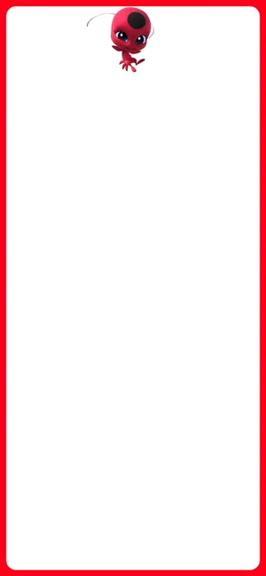 A Red And White Frame With A Red And White Monster Wallpaper