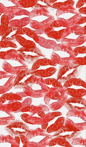 A Red And White Painting Of Lips Wallpaper