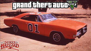 A Red Car With The Words Grand Theft Auto Gta Wallpaper