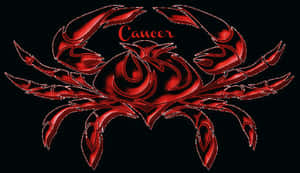 A Red Crab With The Word Cancer On It Wallpaper