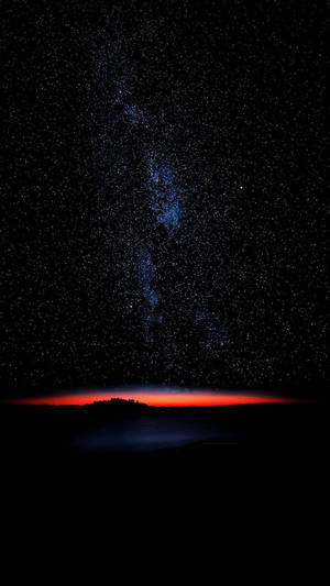 A Red Milky And Stars In The Sky Wallpaper