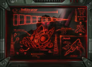 A Red Screen With A Red Light On It Wallpaper