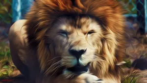 A Roaring Abstract Lion Wallpaper