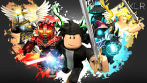 A Roblox Character Ready For Action Wallpaper