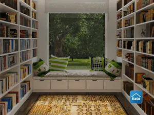 A Room With Bookshelves Wallpaper