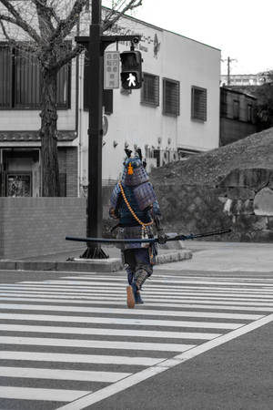 A Samurai Walks The Streets Wallpaper