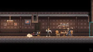 A Screenshot Of A Game With Two People In A Room Wallpaper