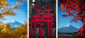 A Serene And Stunning Sunset Over A Japanese Mountain Wallpaper