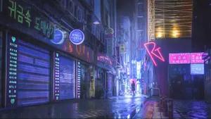 A Serene Scene Of Grasses Growing In An Alleyway Wallpaper