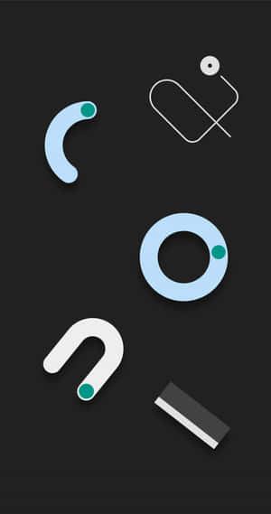 A Set Of Different Shapes And Letters On A Black Background Wallpaper
