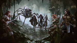 A Showdown Between An Elf And The Mysterious Underdark Wallpaper