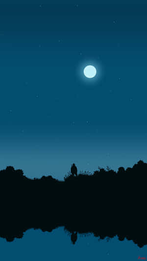 A Silhouette Of A Person Standing In The Water Wallpaper