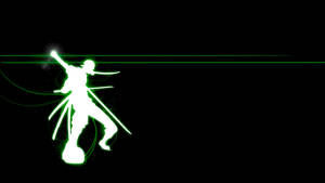 A Silhouette Of The Iconic Pirate Hunter Roronoa Zoro. Wallpaper