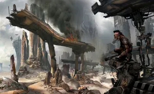 A Single Tree Stands Tall In The Center Of A Vast, Surreal World. Wallpaper