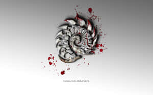 A Skull With Blood Splatters On It Wallpaper