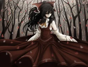 A Slightly Gothic But Beautiful Anime Girl Wallpaper