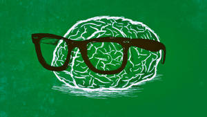 A Smart Brain Embracing Its Inner Geek Wallpaper