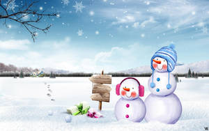 A Snowy Greeting Wallpaper