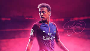 A Soccer Player Is Shown In A Pink Background Wallpaper