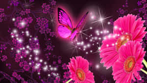 A Sparkling Pink Butterfly Is A Sign Of Hope And Beauty. Wallpaper