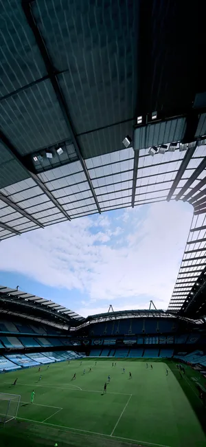 A Spectacular Soccer Stadium Lights Up A City Wallpaper