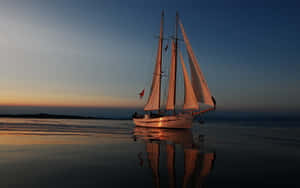 A Spectacular Sunset Sail Wallpaper