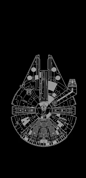 A Star Wars Millennium Falcon In Black And White Wallpaper