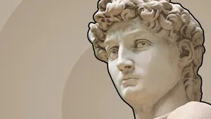 A Statue Of A Man With Curly Hair Wallpaper