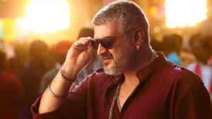 A Stunning High Definition Shot Of The Renowned Actor, Ajith Kumar. Wallpaper