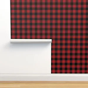 A Stylish And Bold Black And Red Plaid Wallpaper