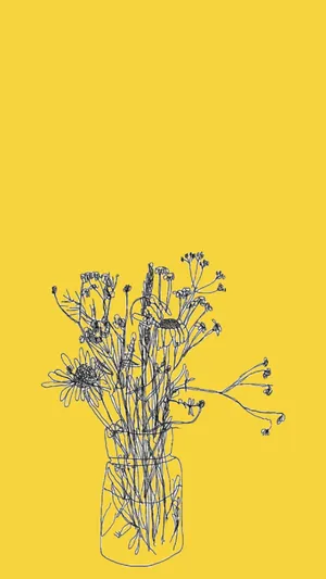 A Stylish Yellow Phone With A Vibrant Aesthetic Wallpaper