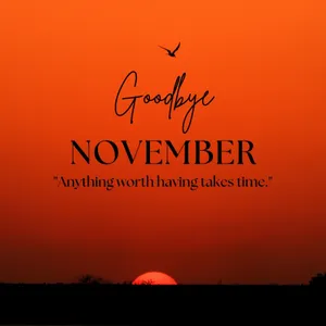 A Sunset With The Words Goodbye November Wallpaper