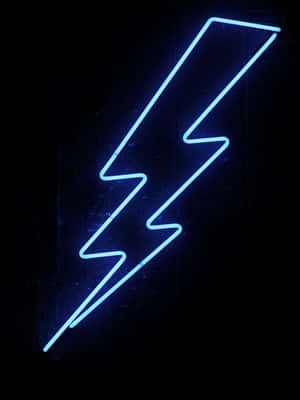 A Surreal Lightning Bolt Illuminated In Neon Blue Wallpaper