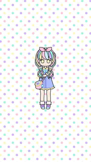 A Sweet And Candy-like Pastel Landscape Of Kawaii Style. Wallpaper