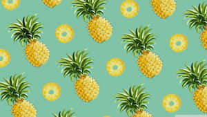 A Sweet Desktop Background Featuring A Juicy Pineapple. Wallpaper