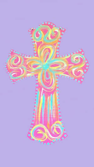 “a Symbol Of Faith And Hope - A Pink Cross” Wallpaper