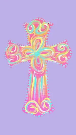 “a Symbol Of Faith And Hope - A Pink Cross” Wallpaper